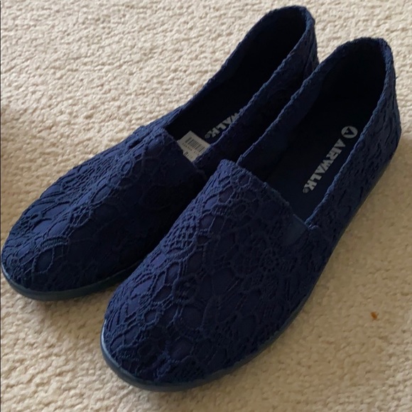 American Eagle Outfitters Shoes - Navy Blue Lace Patterned Flats
